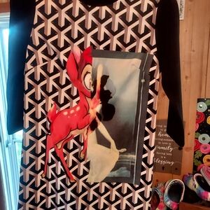 Graphic Long Sleeve Dress with Deer Print